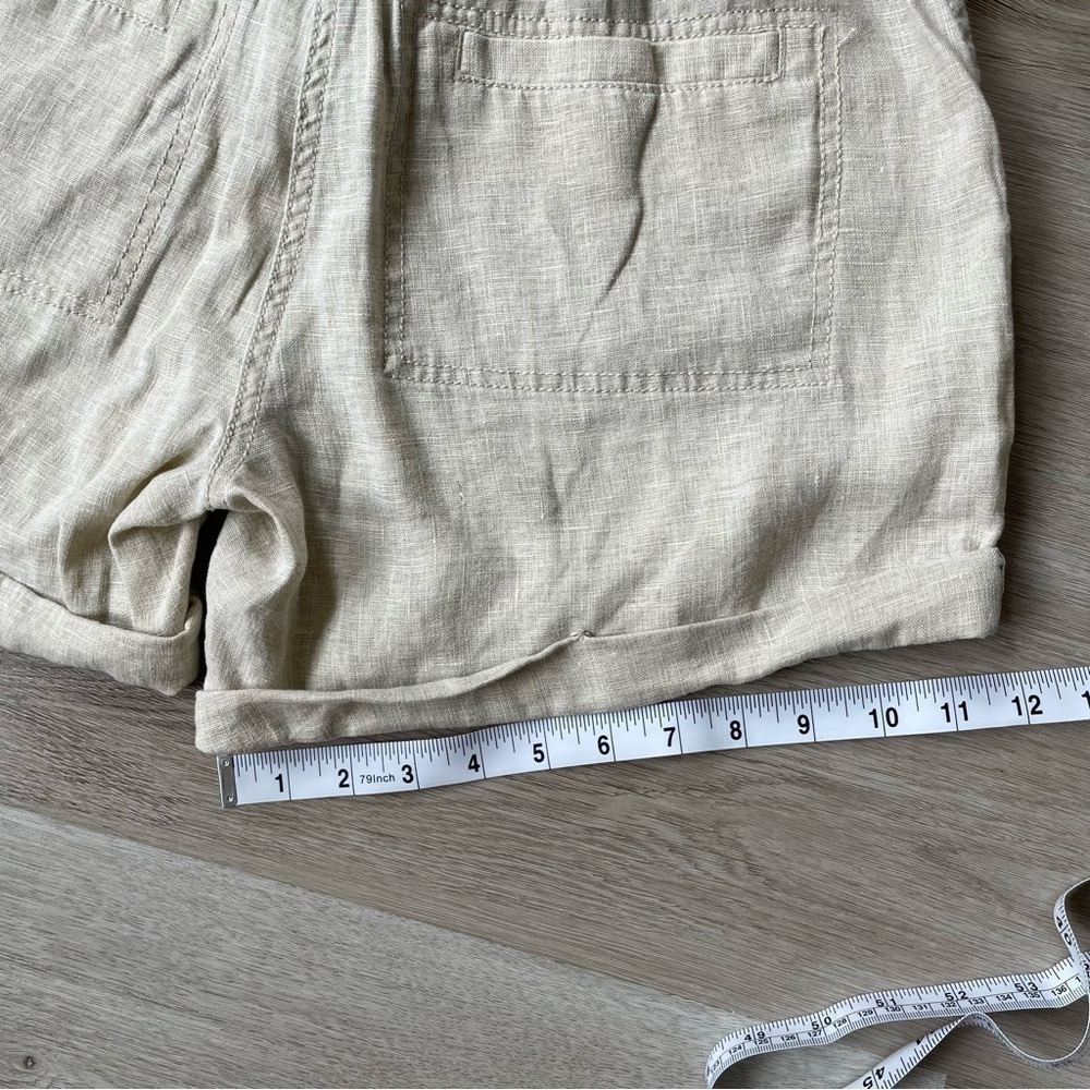 Stem 100% Linen Cream Shorts, Women’s Medium - Picture 8 of 12